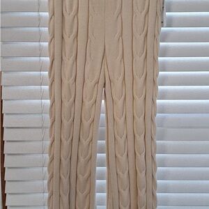 Vigoss Cream Cable Knit Lounge Pants Size Large